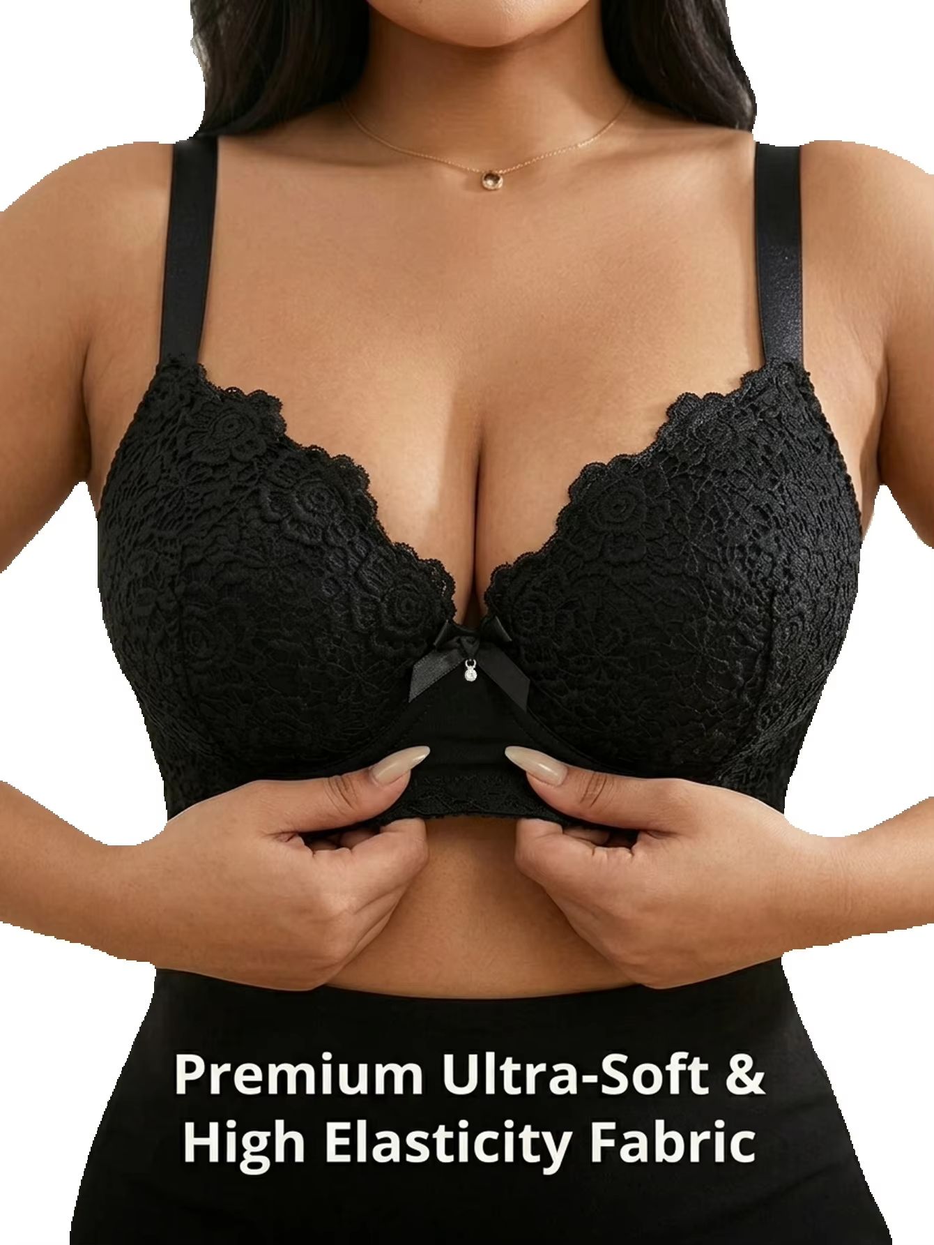 Push Up Bra Padded - Женский бюстгальтер больших размеров с цветочным