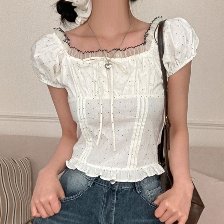 Corset Waist Cinch - Летняя женская блузка в корейском стиле