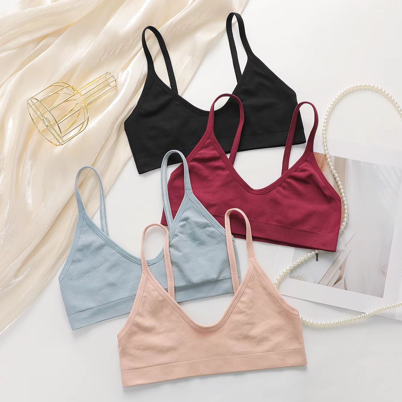 Bralette Wireless Soft - Женский бесшовный беспроводной бюстгальтер-бралетт с глубоким
