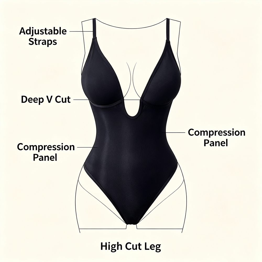 Женское корректирующее боди с  – обзор и цена Shapewear Bodysuit Firm